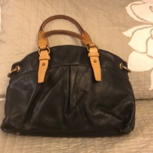 Black leather J Crew handbag